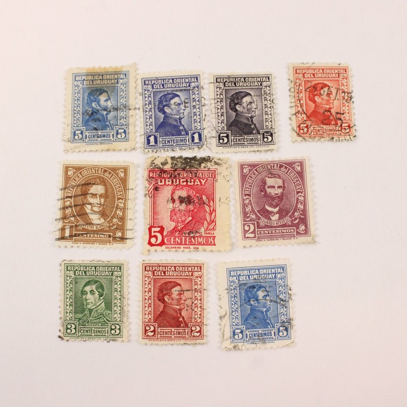Lot of 10 Uruguay Leaders 1920s-1940s Stamps Used