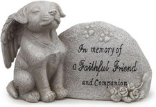 Small Dog Memorial Stone by Garden