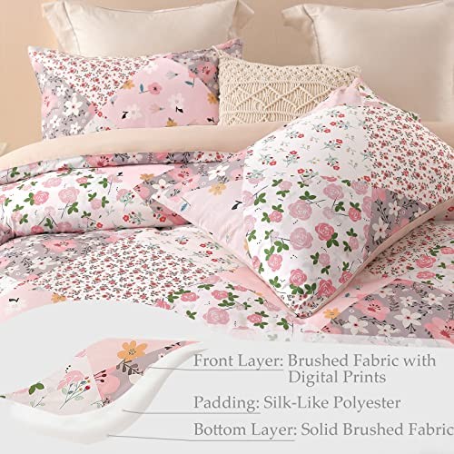 Full Queen Size Comforter Set, Printed Pink Soft Warm Bedding Comforter Sets - Picture 7 of 7