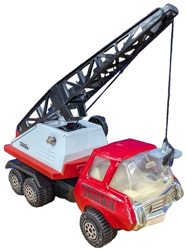 Vintage Tonka Toy Crane Lorry Die Cast Truck in Red Retro Toy 1970's Collectable