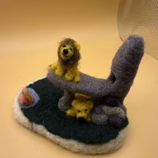 Handmade Needle Felted Lion Cub Pride Rock Inspired Miniature | One of a Kind