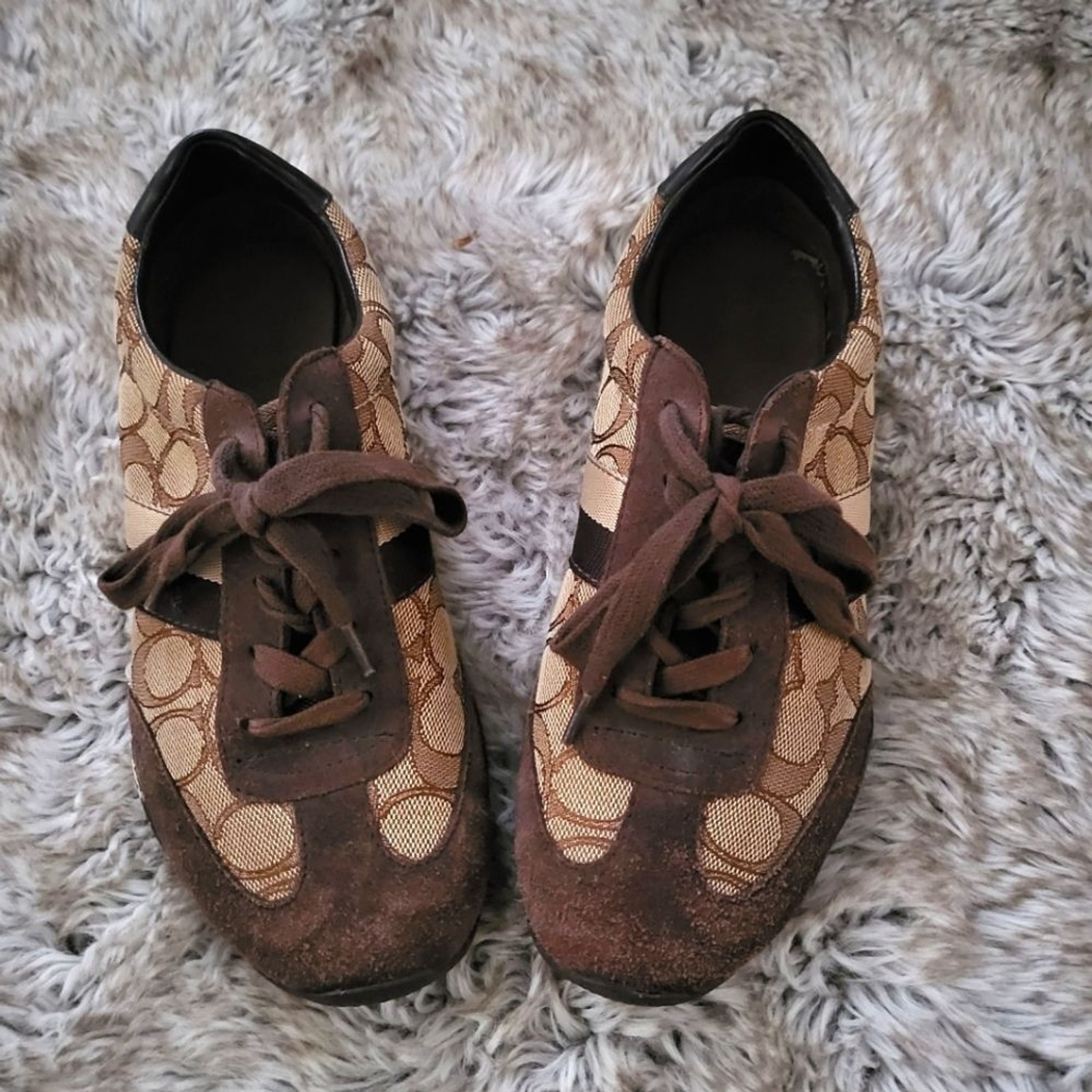 Coach Kelson Signature Monogram Women's Tennis Sneakers Brown Size 7.5