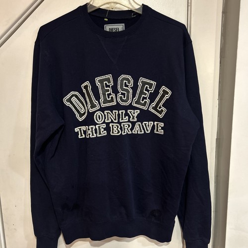 Diesel Navy Blue Crew Neck Sweatshirt “Diesel Only the Brave , Med. - Picture 1 of 7