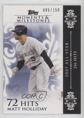 2008 Topps Moments & Milestones 6/150 Matt Holliday (2007 All-Star 216 Hits) t6r