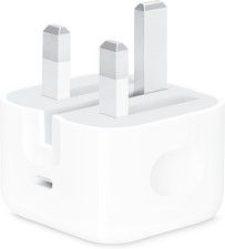 Apple Genuine MUVT3B/A 20W USB-C Power Adapter Foldable UK Plug - White A