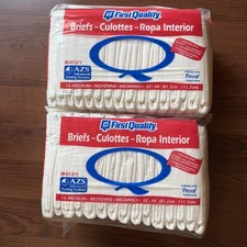 2x Vintage First Quality Adult Diapers 16 Count Bag Plastic Backed 32 Total NEW