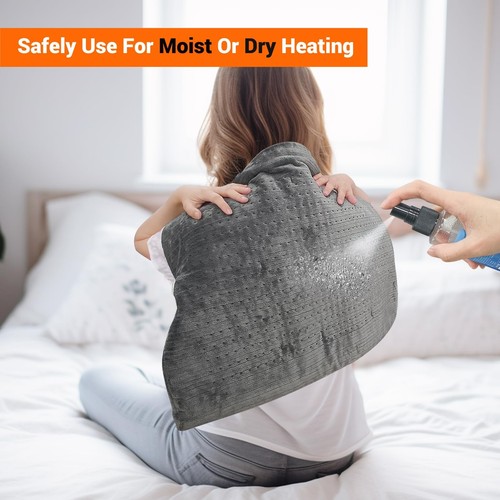 Weighted Heating Pad,2lb XL Weighted Heated Pad for Back Pain Relief with 3 H... - Picture 6 of 7