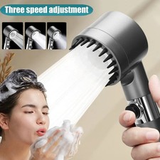 High Pressure Shower Head 3 Modes Adjustable Water Saving Bathroom Sprayer - USA