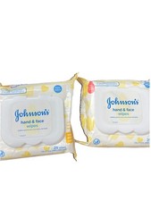 Johnson's Hand and Face Wipes   25 Wipes Each 2pk