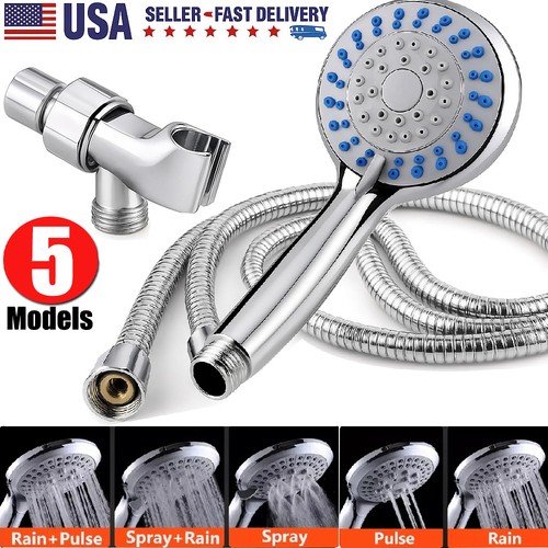 5 Settings High Pressure Shower Head Handheld Shower Heads Spray With 5 ...