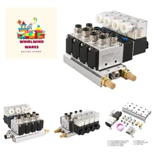 DC 12V Single Head 2 Position 5 Way 4 Pneumatic Solenoid Valve w Base