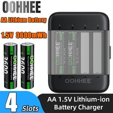 4PCS AA 1.5V 3600mWh Rechargeable Lithium Battery with Thin Charging Storage Box 2.50 per gallon