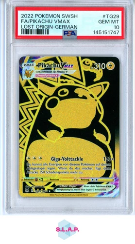 PIKACHU VMAX POKEMON TG29&TG30 2022 LOST ORIGIN FA GERMAN PSA 10
