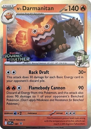 Holofoil N's Darmanitan (Prerelease) - 181 - NM - SV: Scarlet & Violet Promo...