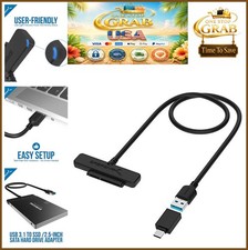 USB 3.1 to 2.5in SATA SSD HDD Adapter Cable UASP Hot Swap Tool Free USB C