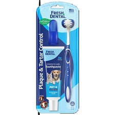 Dog and Cat Teeth Cleaning Kit with Toothbrush and 2 oz Dental Care Gel