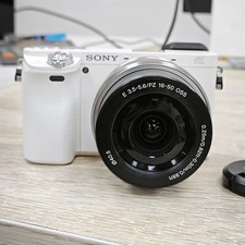 Sony Alpha A6000 24.3MP Mirrorless White Digital Camera w/ 16-50mm Lens Used