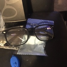 4 Pair Anti blue light reading glasses, Progressive, Black Rims, 1.50, New