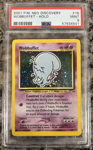 Pokemon 2001 Neo Discovery Wobbuffet #16 Holo PSA 9