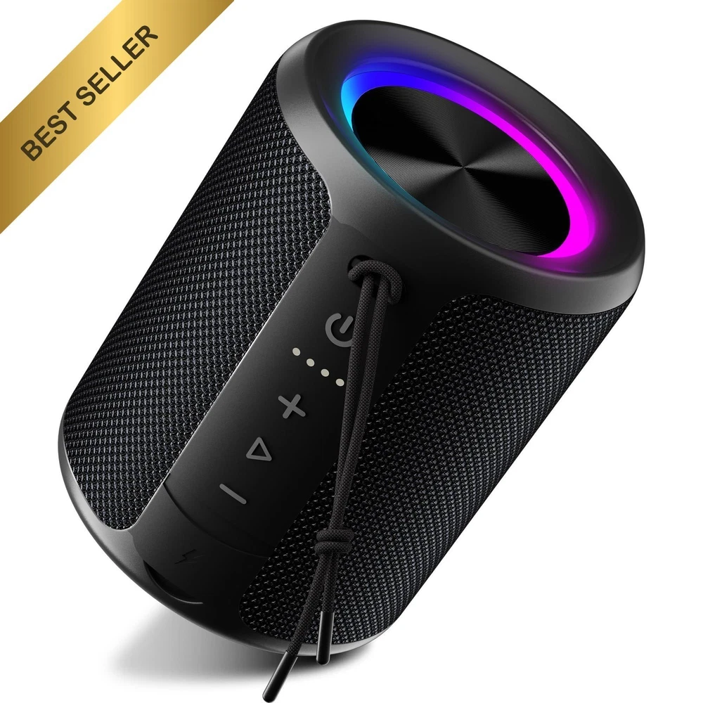 Portable Bluetooth Speaker IPX7 Waterproof with RGB Lights