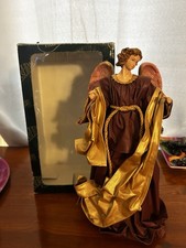 Vintage Holiday Treasures Angel Tree Topper - 14" Porcelain