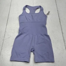 Light Purple Seamless Stretch Racerback Athletic Shorts Bodysuit Tank Women's M