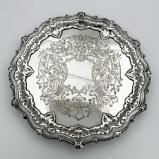 Victorian Salver Waiter Tray Silver Plate 10" Elkington, Mason & Co 1851