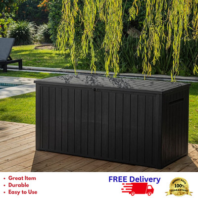 Keter 170 Gal Resin Deck Box Outdoor Storage Bench Patio Cushion Organizer New