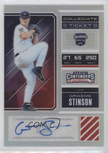 2018 Panini Elite Extra Edition Holo Prizm 15/25 Graeme Stinson #USA-GS Auto hg6 - Afbeelding 1 van 3