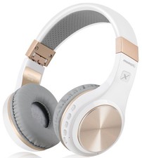 Bluetooth Headphones XBT80 Folding Stereo Wireless Over Ear White Gold