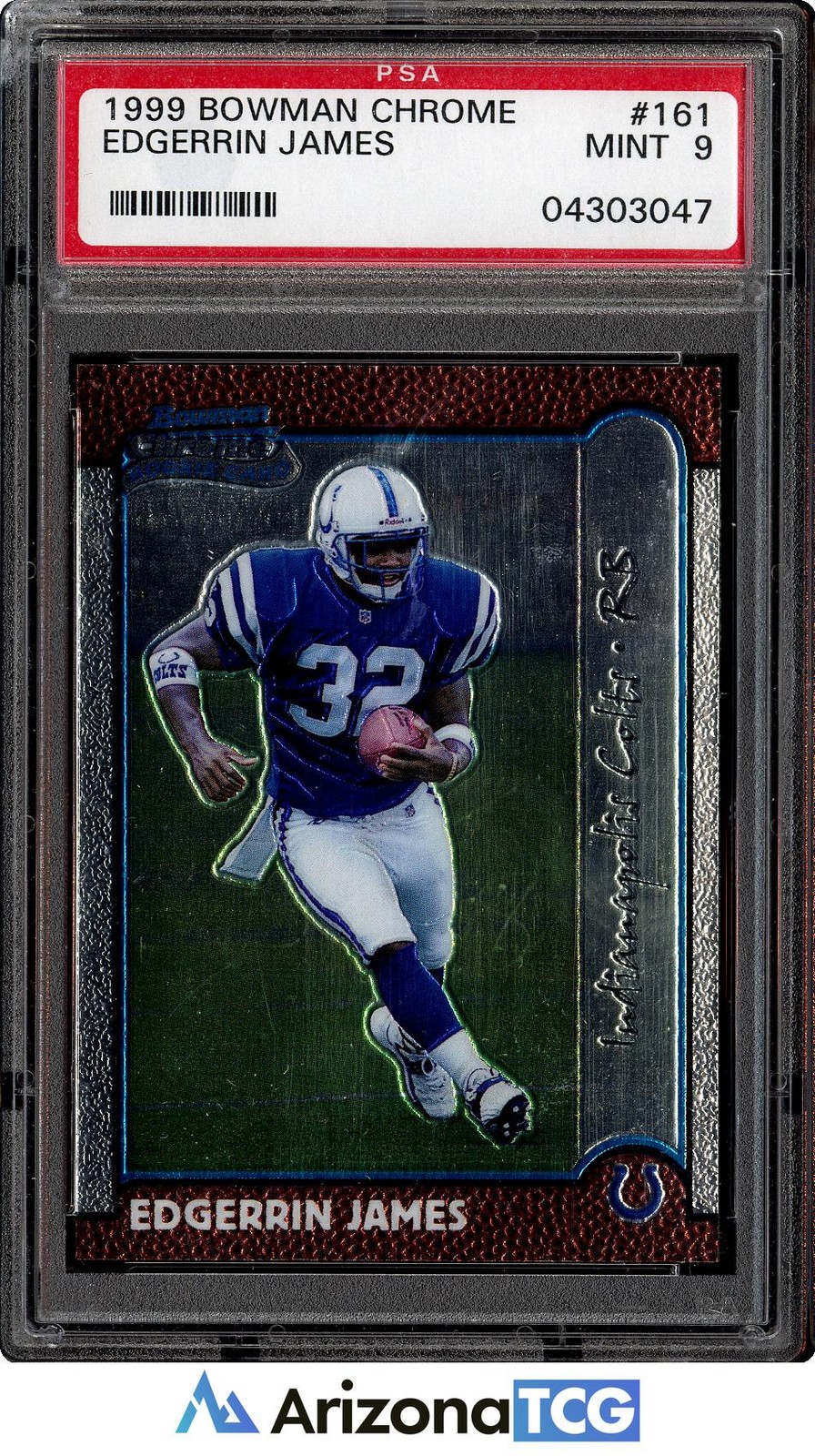 1999 Bowman Chrome Edgerrin James 161 RC Cracked Slab PSA 9