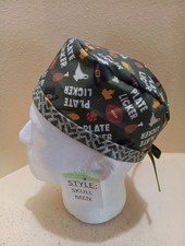 Plate Licker Thanksgiving Men's Skull/Chemo Surgical Scrub Hat/Cap Handmade