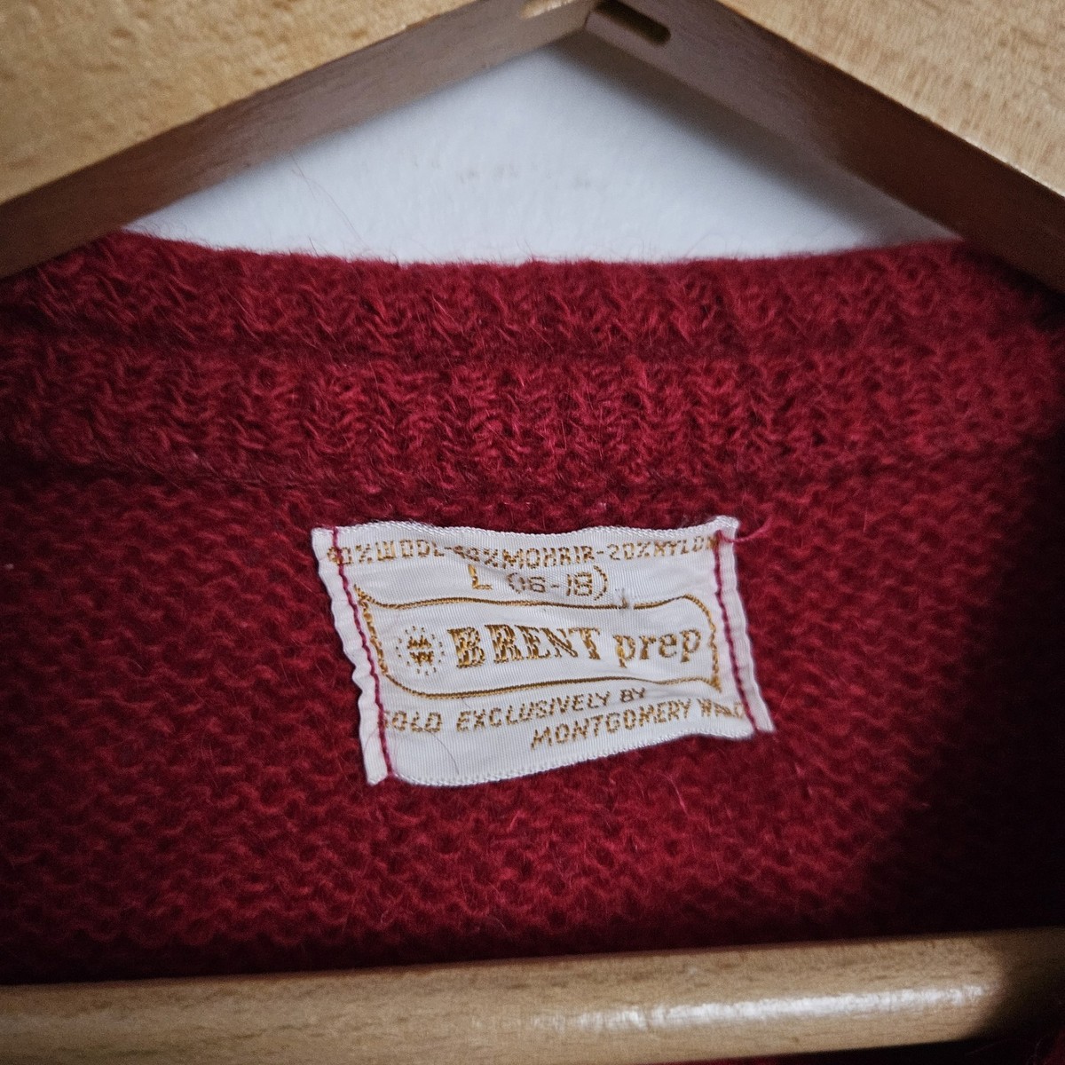 Vintage 60s Brent Mohair Cardigan Cobain Sweater Grunge Fuzzy Red