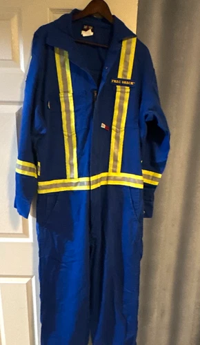 SAF-TECH FR Indura Twill Blue Coveralls Reflective Stripes CJS 1600 - product listing photo