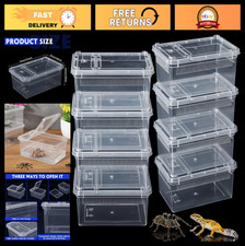 8 Pcs Reptile Breeding Box - Clear Plastic Terrarium for Bearded Dragon, Gecko,