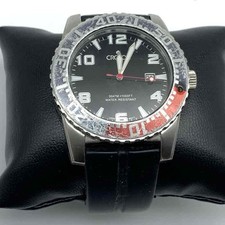 Croton Men's Quartz Diver Watch 300m 1000ft Stainless Steel 45.2mm Black Dial