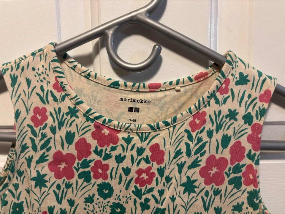 Vestido recto tejido Marimekko niñas talla 9-10 usado en excelente estado estampado floral Foto 3 de 4