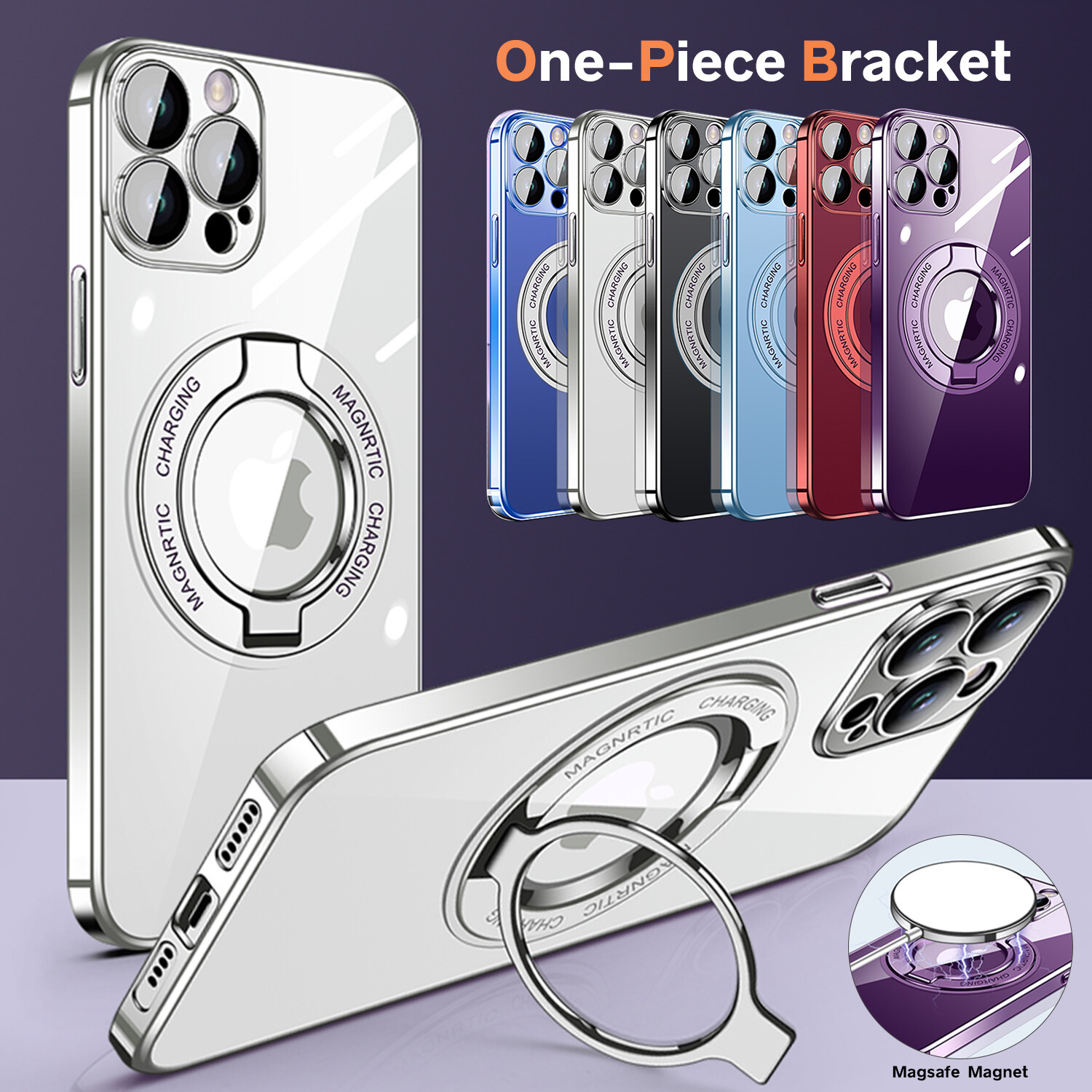 Mag Safe Case for iPhone 14 Pro Max 13 Kickstand Camera Lens Protect Clear Cover
