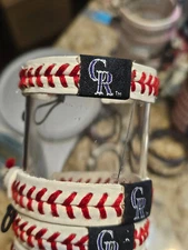 COLORADO ROCKIES RED LACE  MLB  BASEBALL BRACELET LEATHER