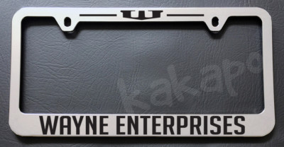 Wayne Enterprises Batman Dark Knight Fans Chrome License Plate Frame