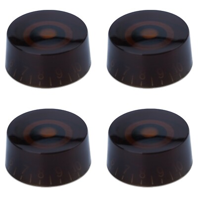 4Pcs Acrylic Bass Guitar Knobs Volume Tone Control Knobs Dark Brown White number