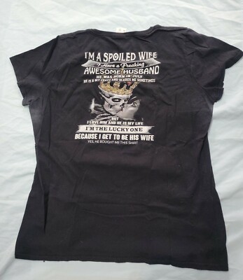 I'm A Spoiled Wife T-shirt From Awesome Husband Born in July  Wife Tee Gift XXL 