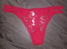 NeW Vs pink strappy lace thong Panty Size small red