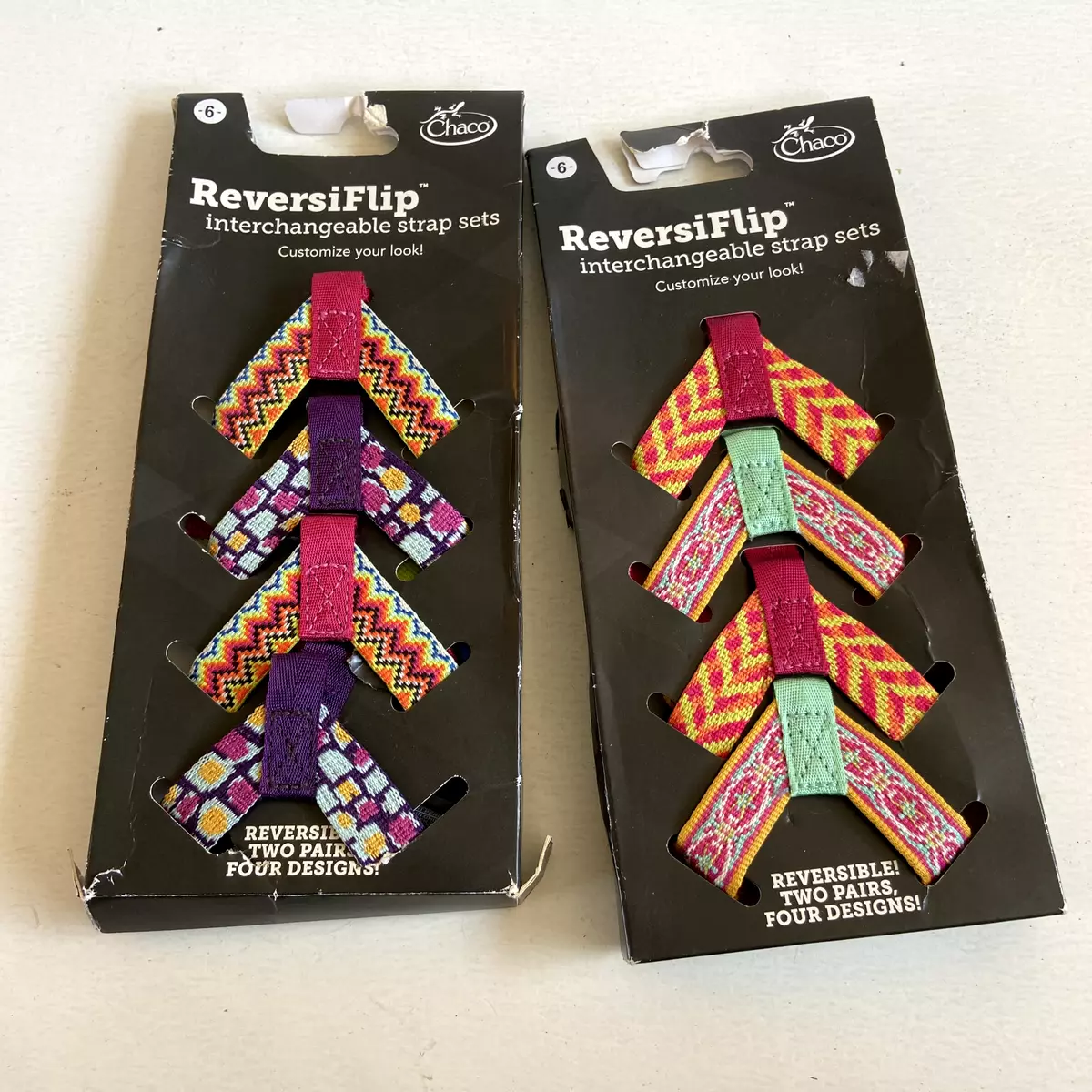 Chaco ReversiFlip Interchangeable Flip fFlop Strap Sets Womens Sz
