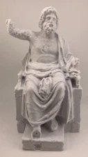GREEK SCULPTURE ENTHRONED ZEUS 7.9 INCH/200 MM, MUSEUM REPRODUCTION