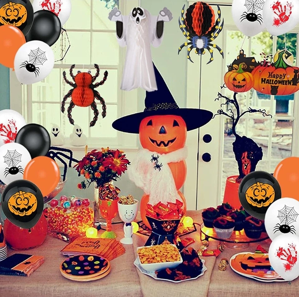 43pcs Happy Halloween Balloons Set Animal Spooky Bat Tassel Hanging halloween - Image 3 of 4