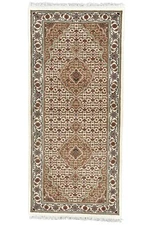 Tabrizi Mahi Runner 2'10'' x 6'2'' Ivory Wool Traditional Hand-Knotted Rug