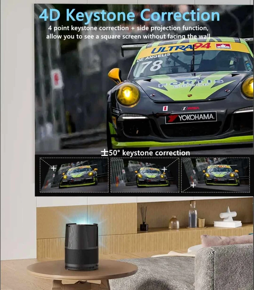 Portable Mini Projector 4K Wireless WiFi Projector for Android iPhone Laptop - Image 4 of 4