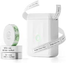 D110 Upgraded Version Mini Label Maker Machine with 3 Tapes, Portable Bluetoo...