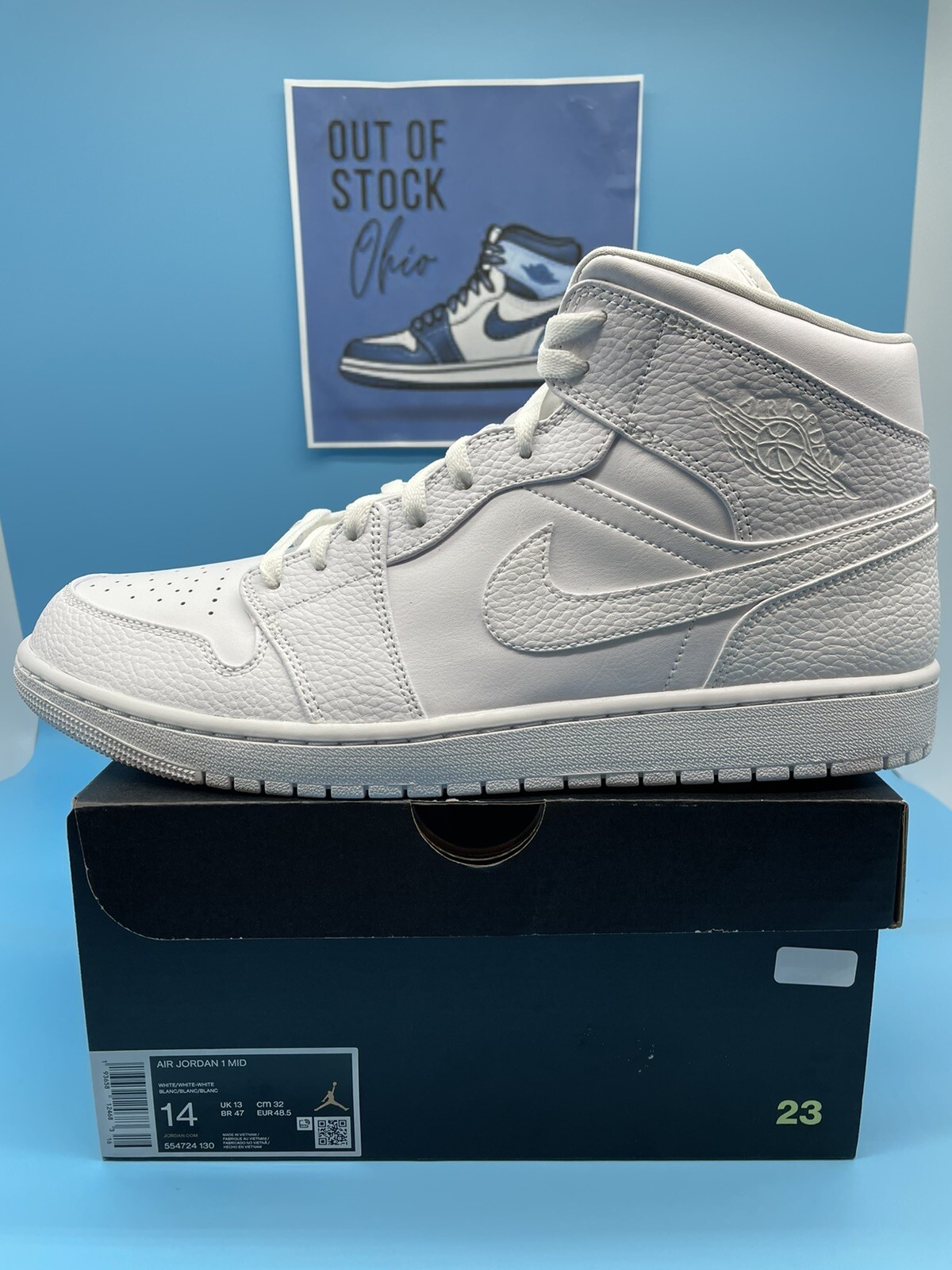 Mid Triple White Air Jordan Mid Blanche AJ1 Triple White<br/>AJ1
